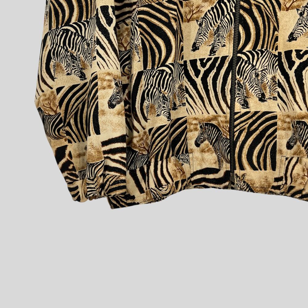 Vintage A.D.S San Francisco Zebra Animal Print Jacket Made in Korea Size L - Picture 3 of 6